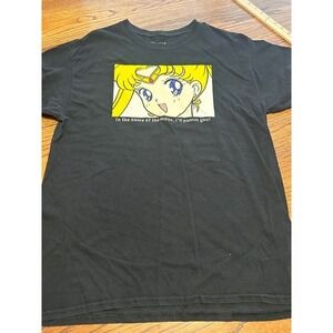 Sailor Moon Graphic T-Shirt Black Large Punish You Anime Manga Tee 00417222